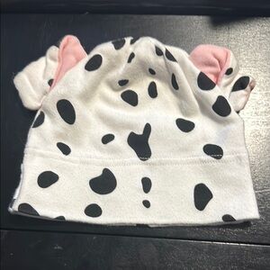 Disney Baby: 6-12 months White and Black Dalmatian Hat with Pink Accents